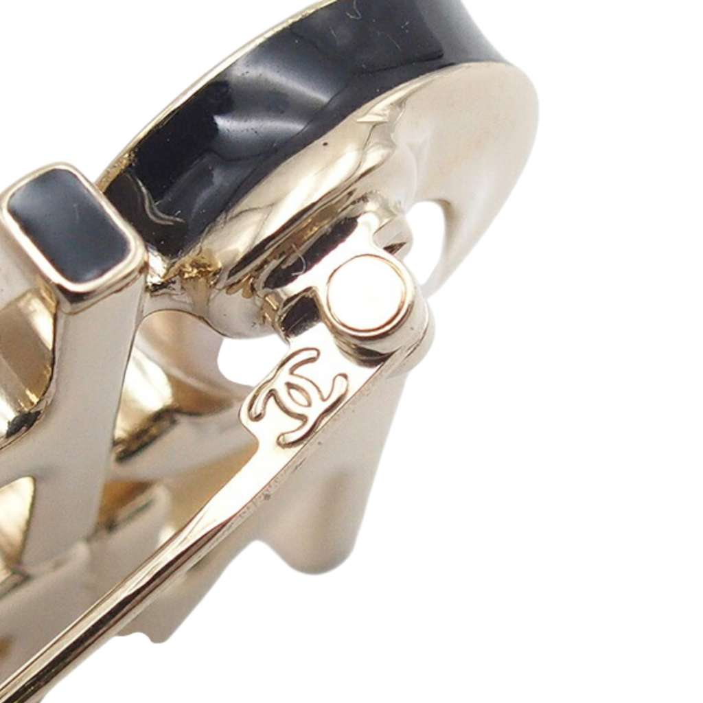 Chanel CC Gold Plated Faux Pearl Logo Brooch - 5