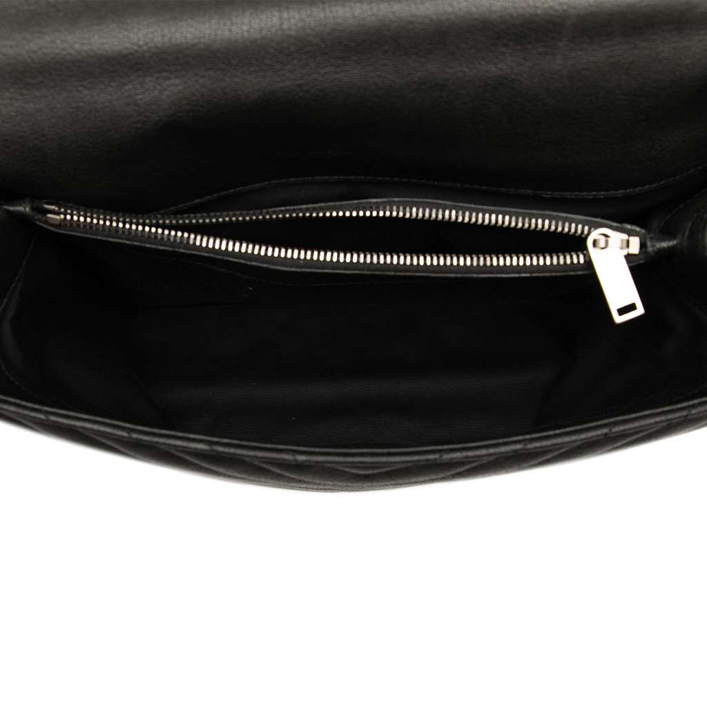 Saint Laurent Large Quilted Chevron Sheepskin College Satchel - 4