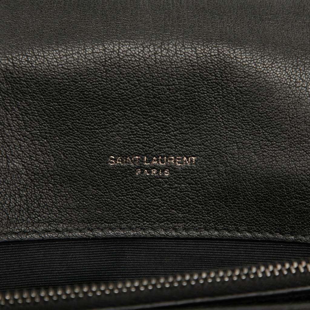 Saint Laurent Large Quilted Chevron Sheepskin College Satchel - 5