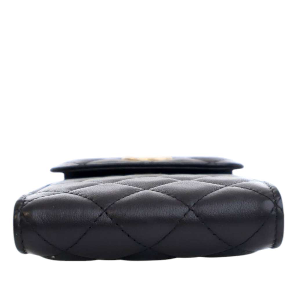 Chanel CC Quilted Lambskin Pearl Phone Holder - 5