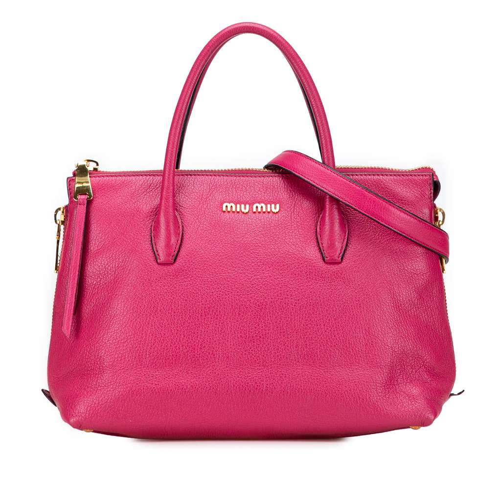 Miu Miu Goatskin Madras Satchel