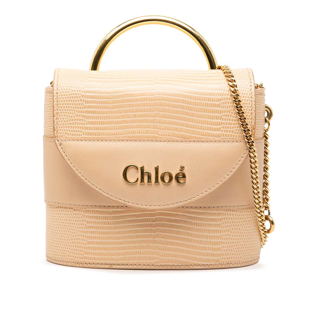 Chloé Lizard Embossed Leather Aby Lock Satchel