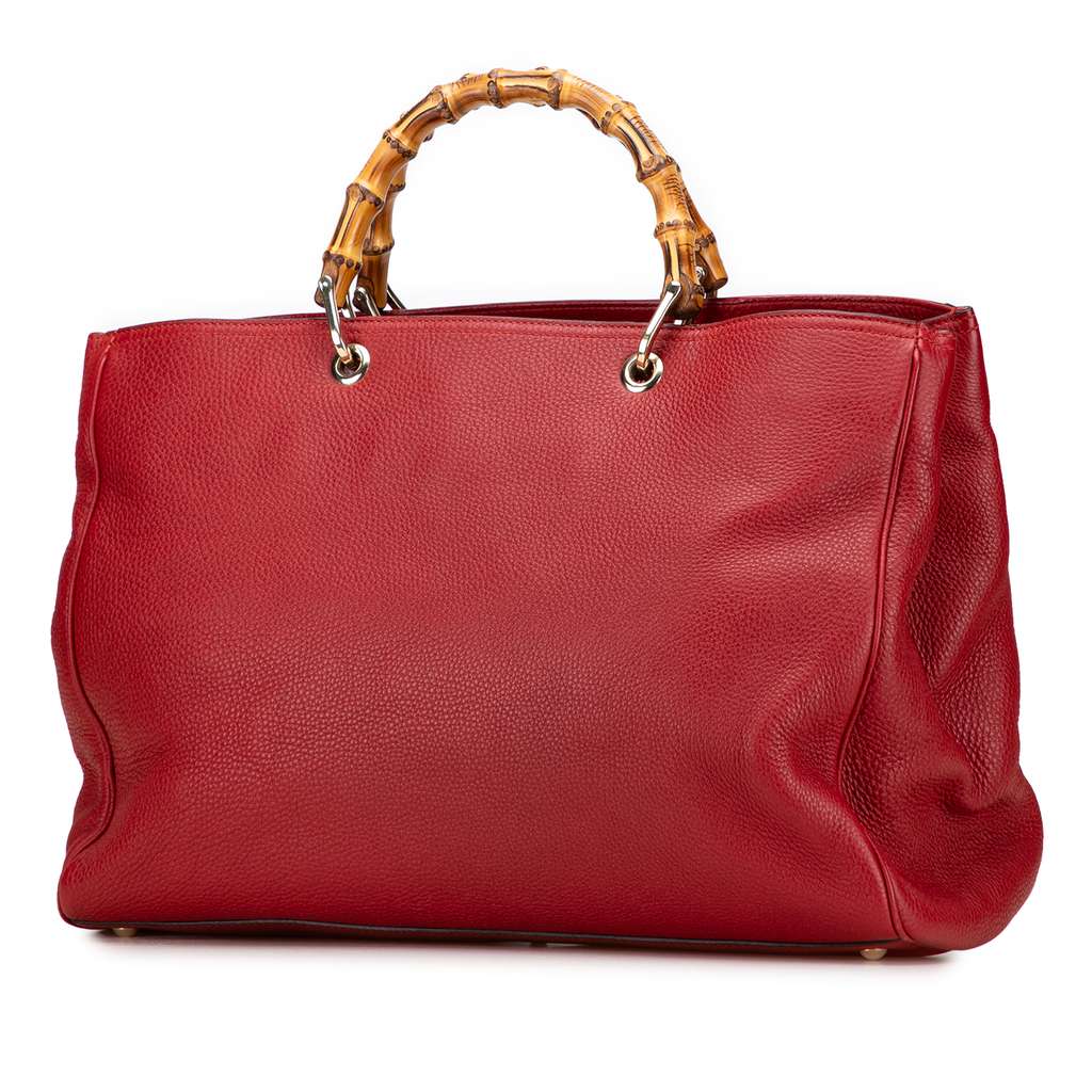Gucci Large Calfskin Bamboo Shopper Sachel - 2