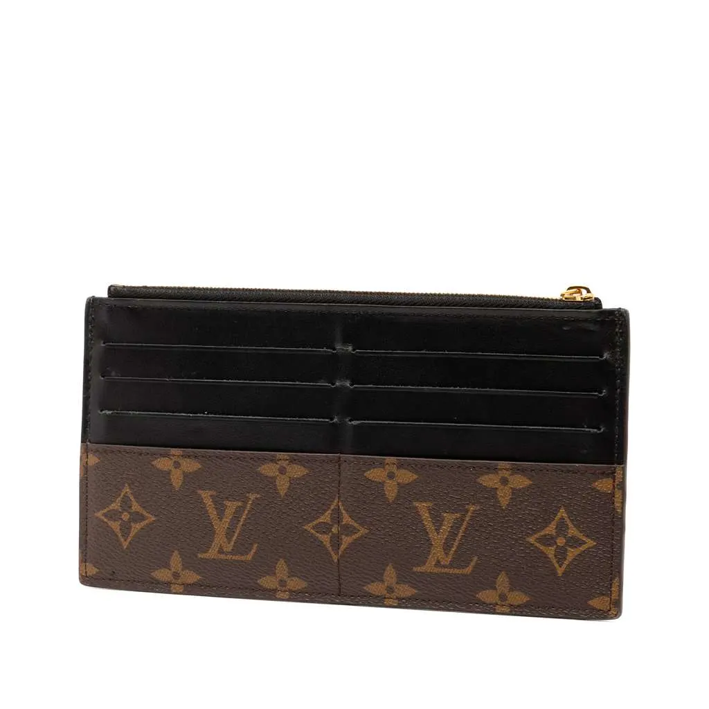 Louis Vuitton Monogram Slim Purse Brown Good - Back View