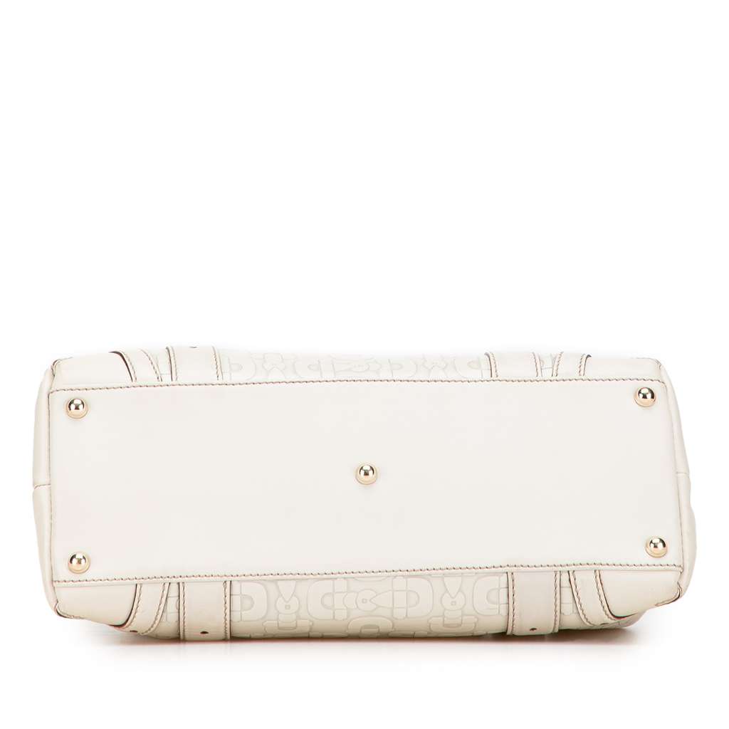 Gucci Horsebit Embossed Leather Shoulder Bag - 3