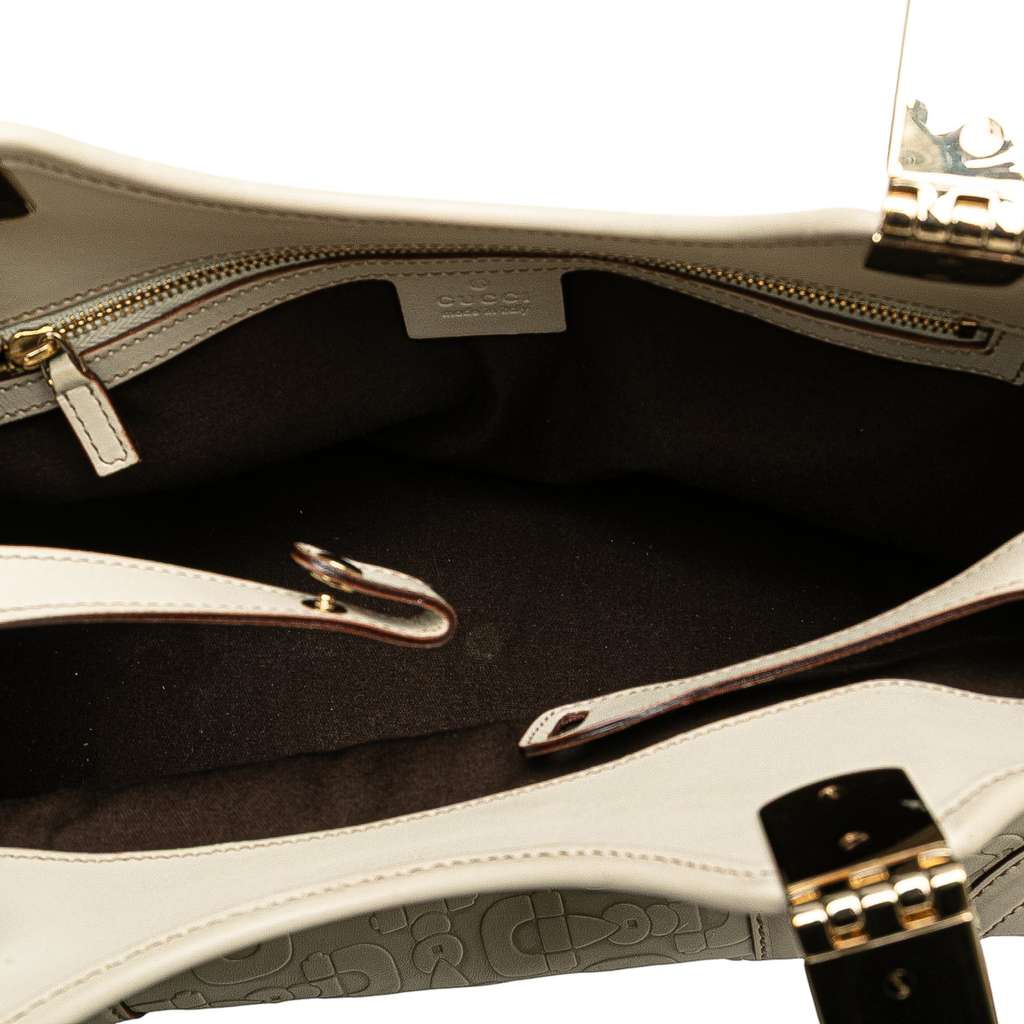 Gucci Horsebit Embossed Leather Shoulder Bag - 4