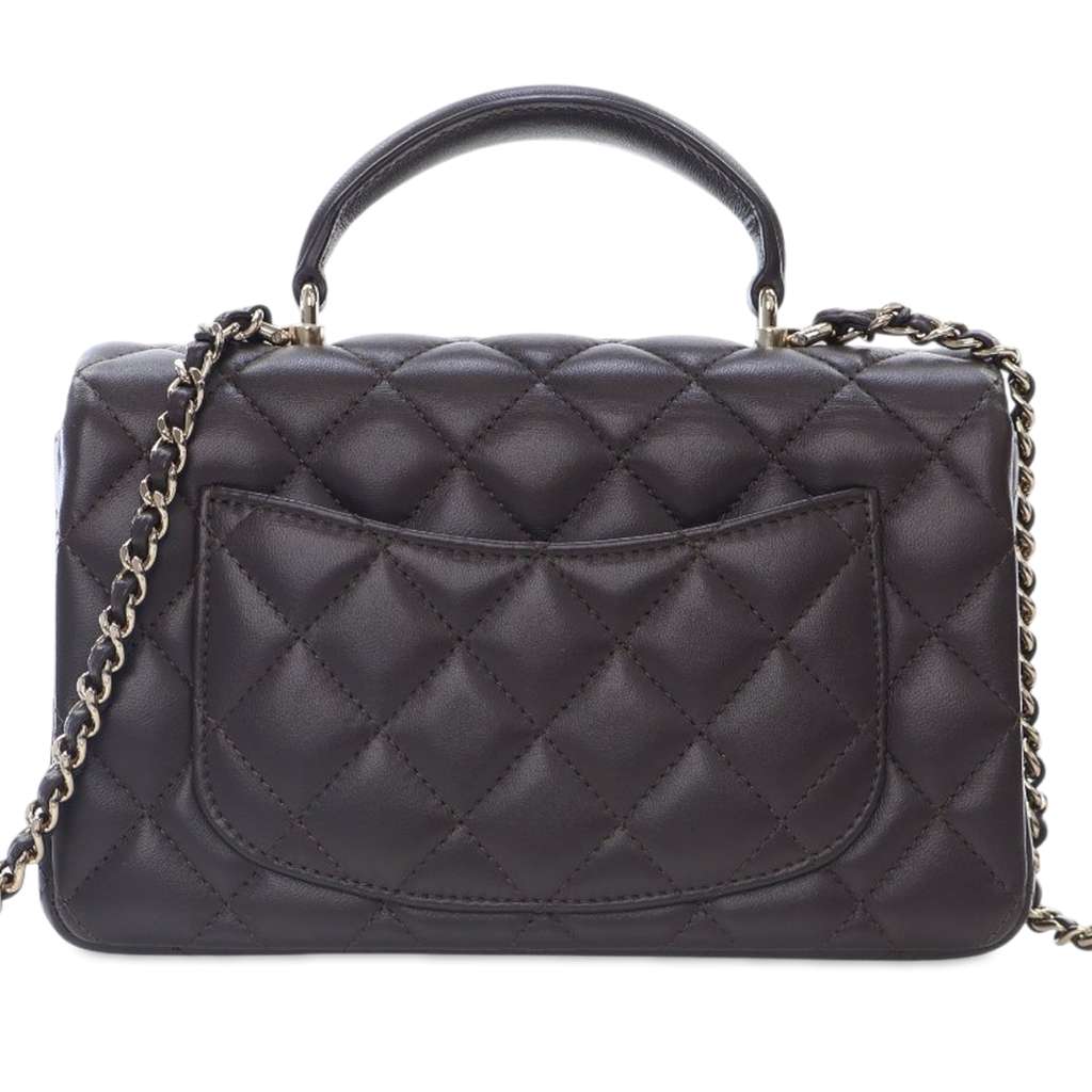 Chanel Mini Rectangular Lambskin Top Handle Flap - 3