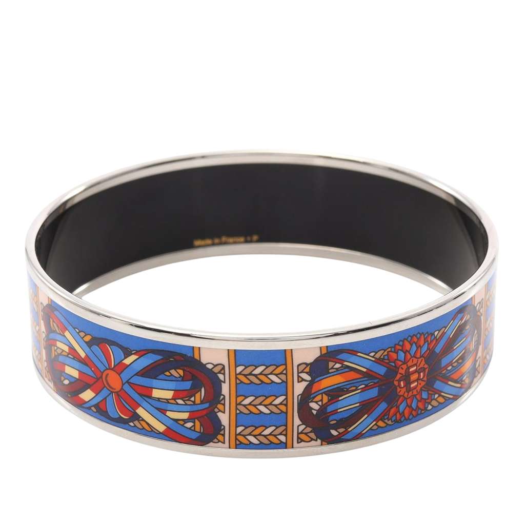 Hermès Wide Sunburst Rubans de Cheval Enamel Bangle 70 - 2