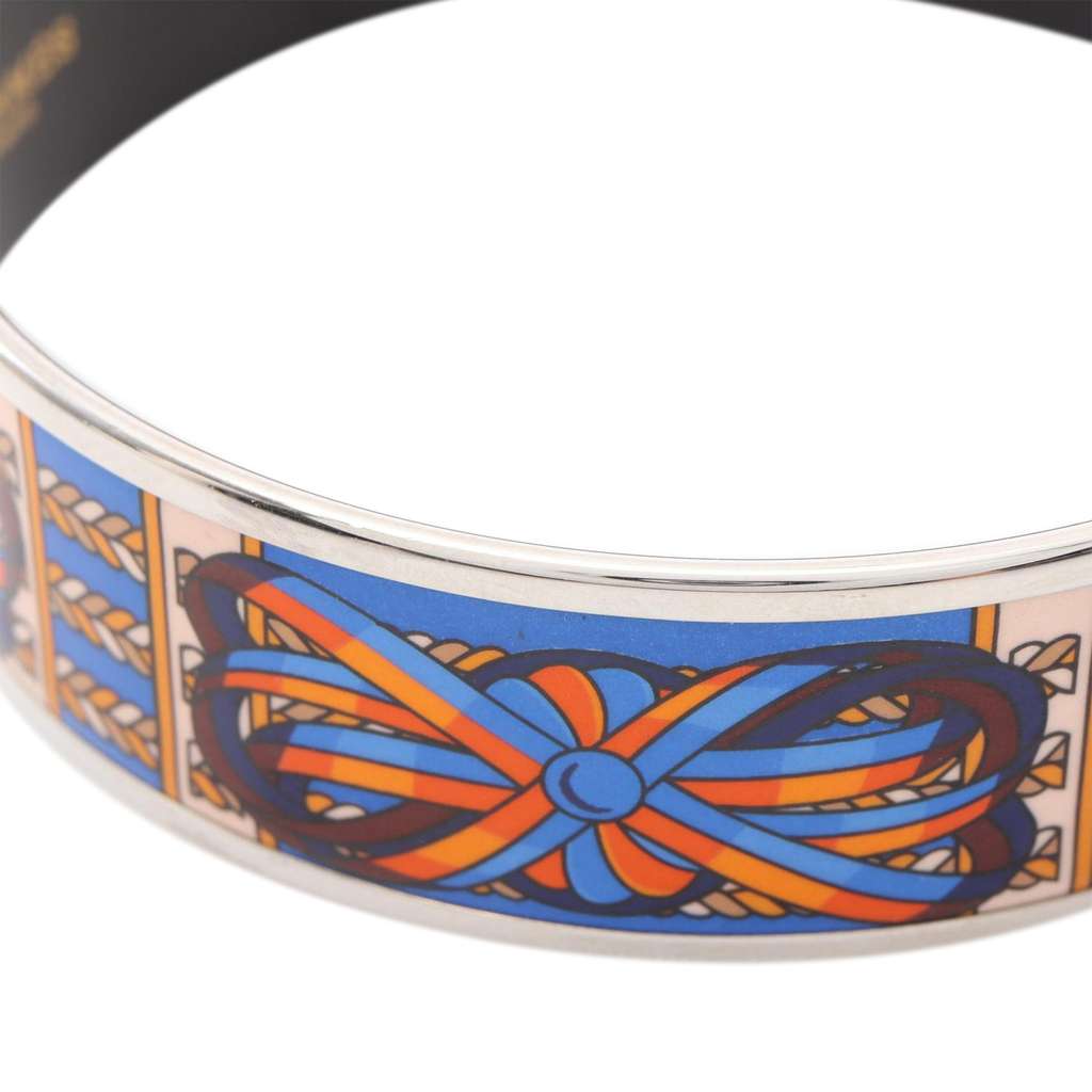 Hermès Wide Sunburst Rubans de Cheval Enamel Bangle 70 - 4
