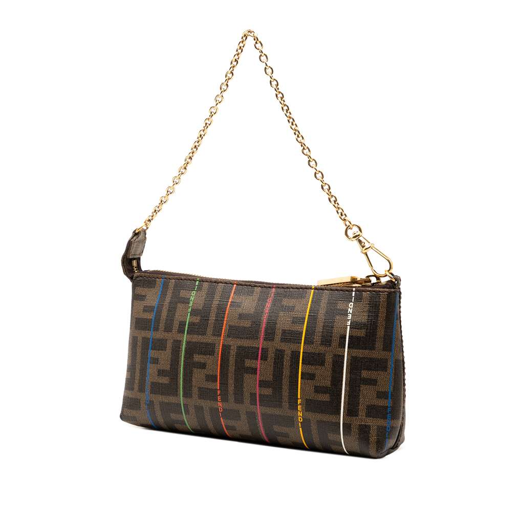 Fendi Zucca Spalmati Stripes Chain Pochette - 2