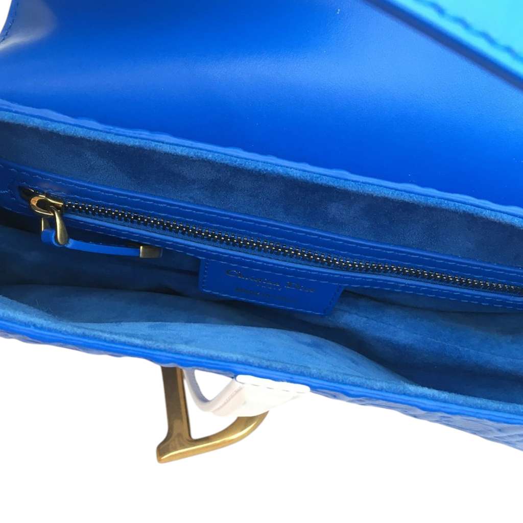 Dior Perforated Oblique Embossed Calfskin Saddle Bag - 5