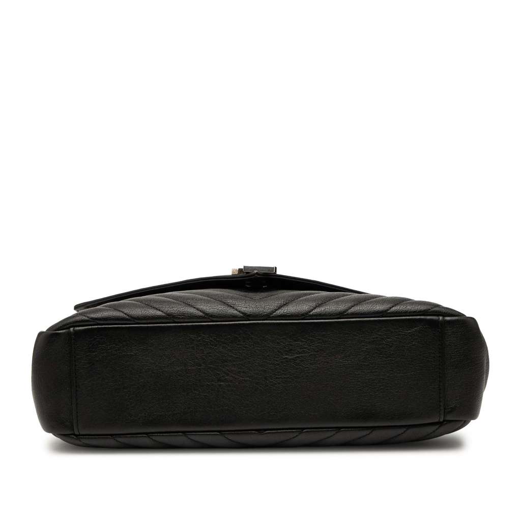 Saint Laurent Large Chevron Sheepskin Monogram College Bag - 3