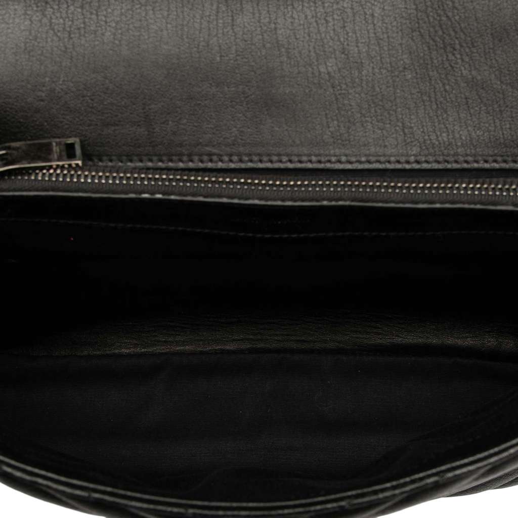 Saint Laurent Large Chevron Sheepskin Monogram College Bag - 4