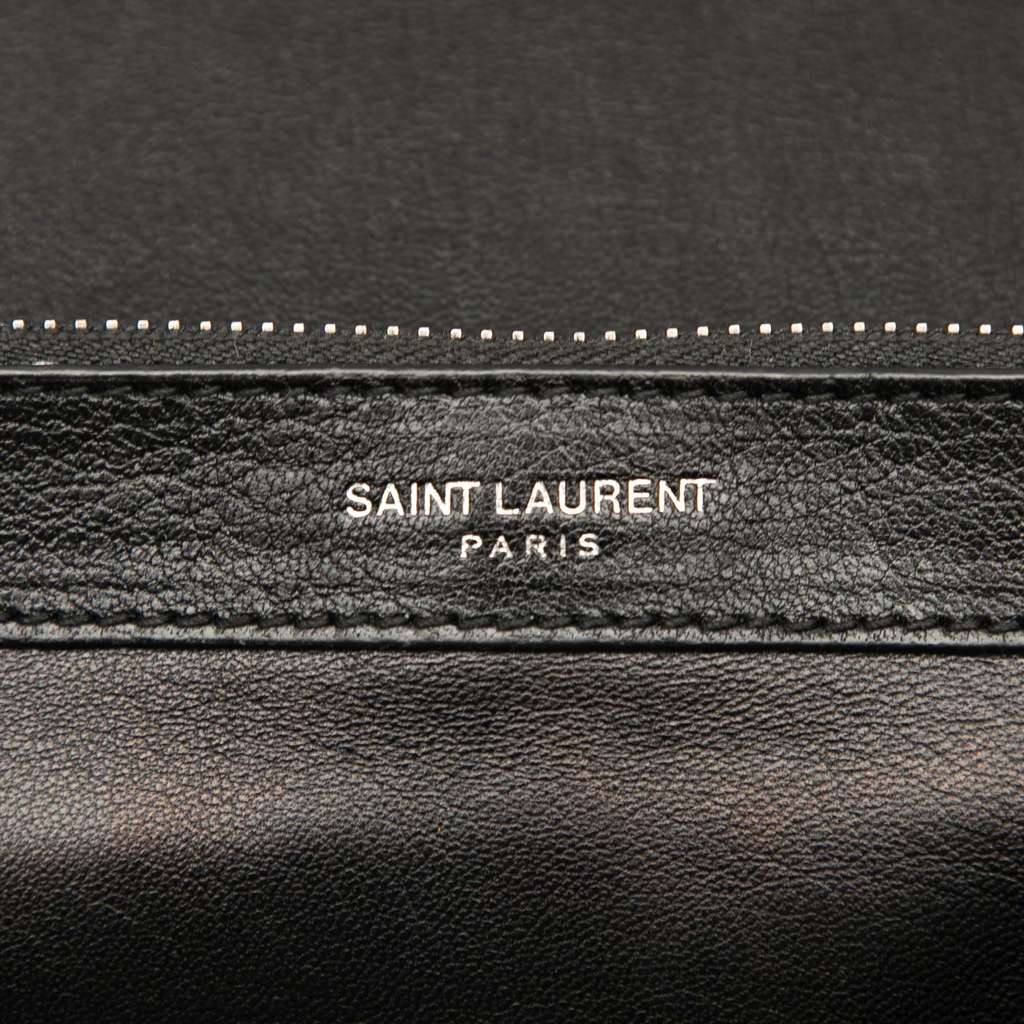 Saint Laurent Large Chevron Sheepskin Monogram College Bag - 5