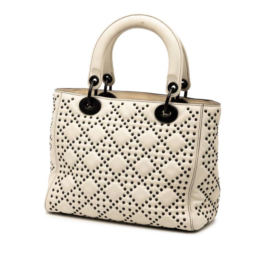 Dior Medium Lambskin Cannage Studded Supple Lady Dior - 2