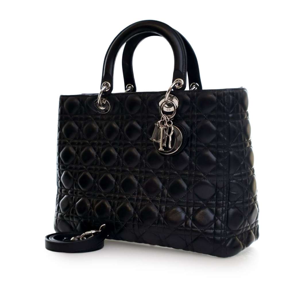 Dior Large Lambskin Cannage Lady Dior - 2