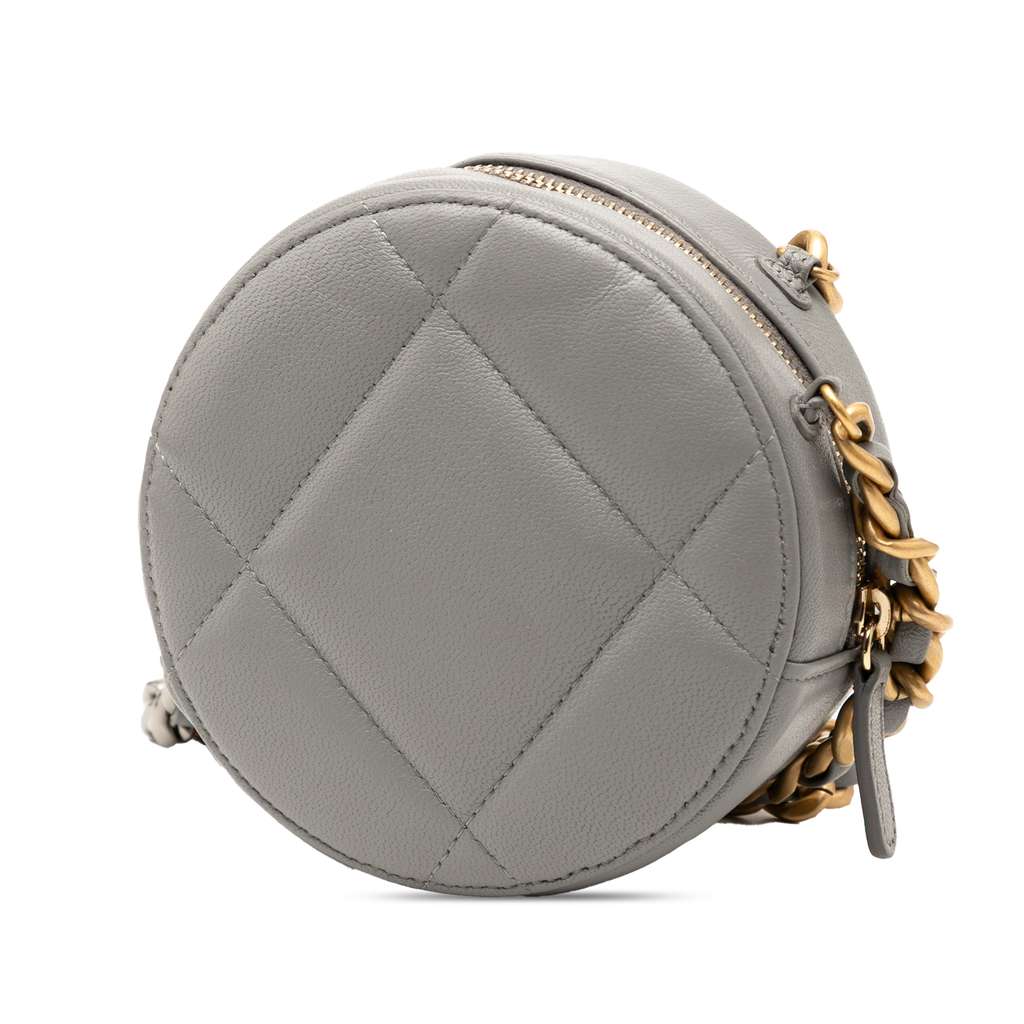 Chanel Lambskin 19 Round Clutch with Chain - 2