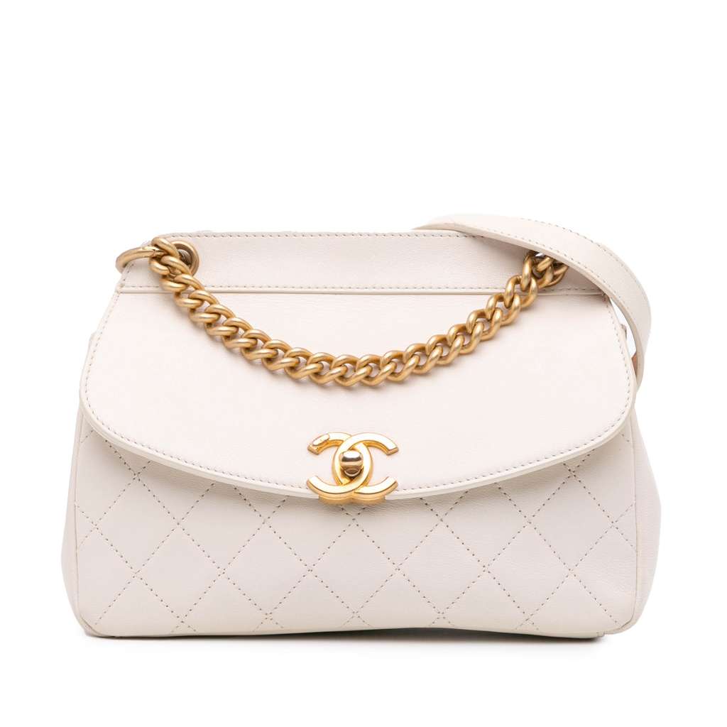 Chanel Quilted Lambskin Curved Flap