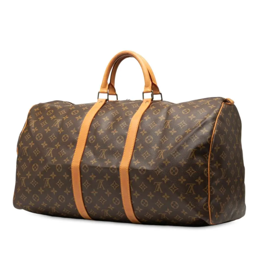 Louis Vuitton Monogram Keepall 55 Brown Good - Back View