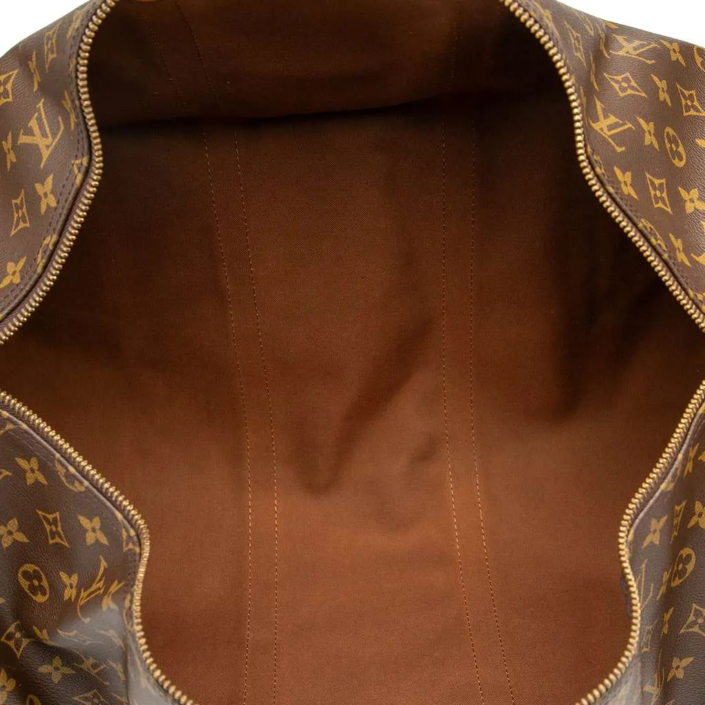 Louis Vuitton Monogram Keepall 55 Brown Good - Model View