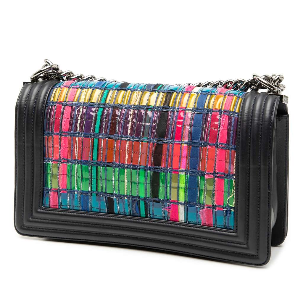 Chanel Old Medium Lambskin and Woven PVC Boy Flap - 2