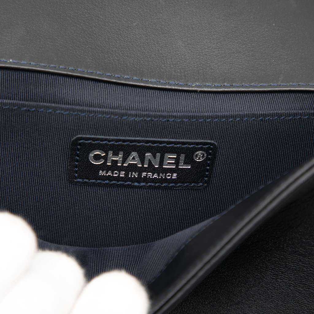 Chanel Old Medium Lambskin and Woven PVC Boy Flap - 5