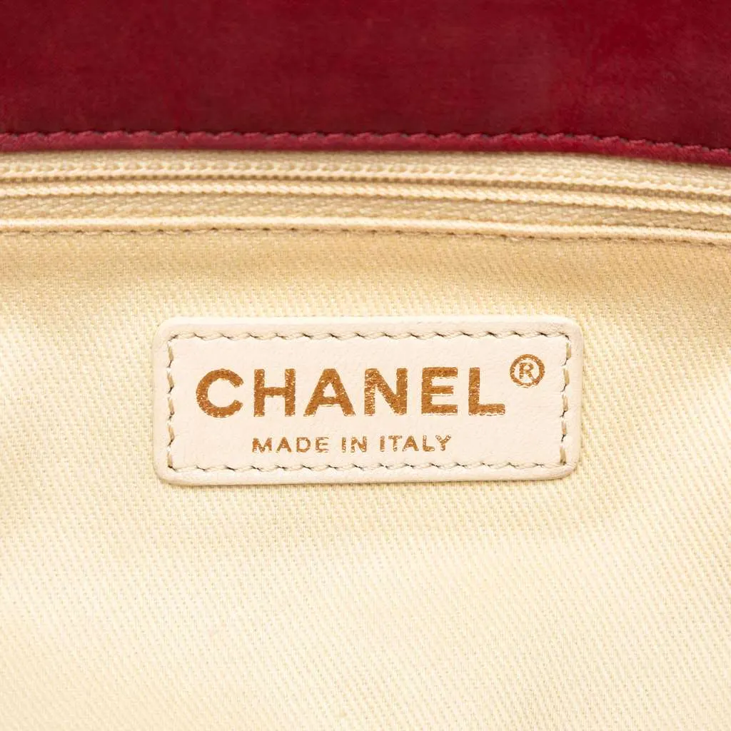 Chanel Large Aged Calfskin Chic Quilt Flap Red Leather Very good - Box View