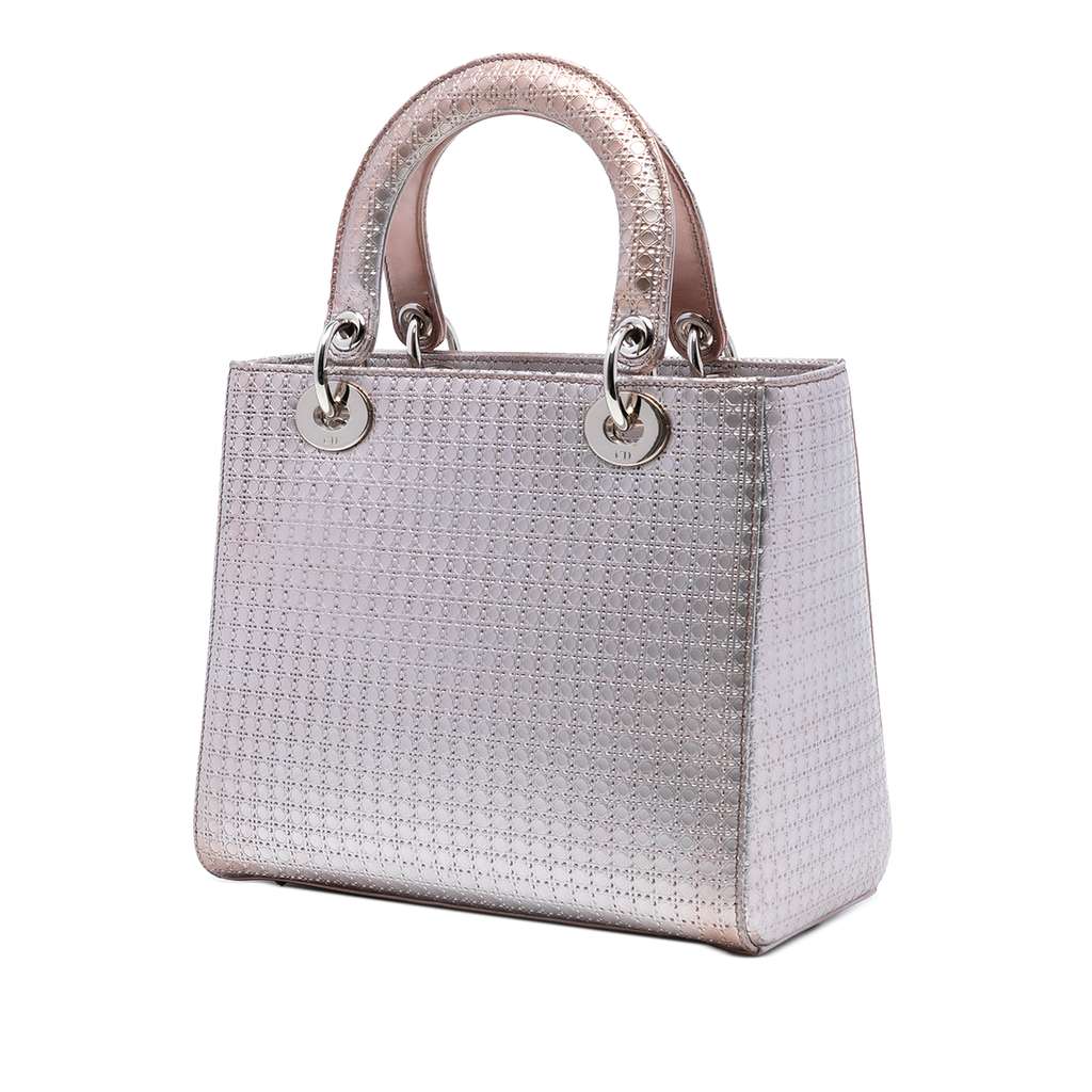 Dior Medium Metallic Patent Microcannage Lady Dior - 2