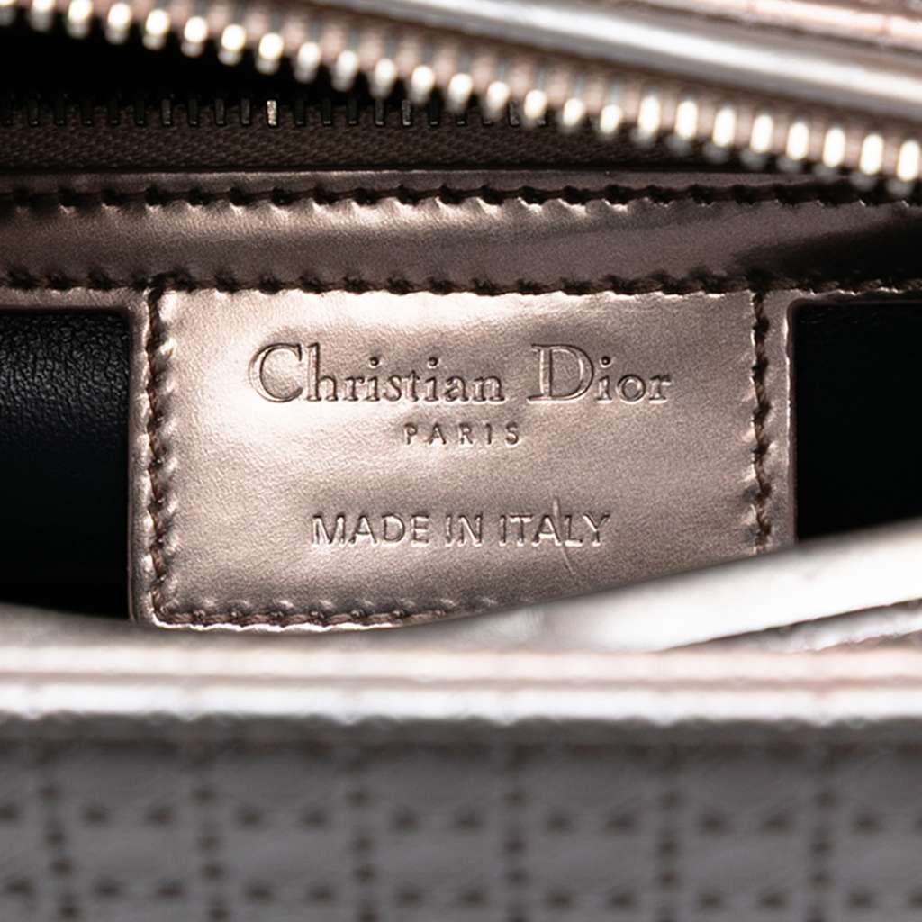 Dior Medium Metallic Patent Microcannage Lady Dior - 5