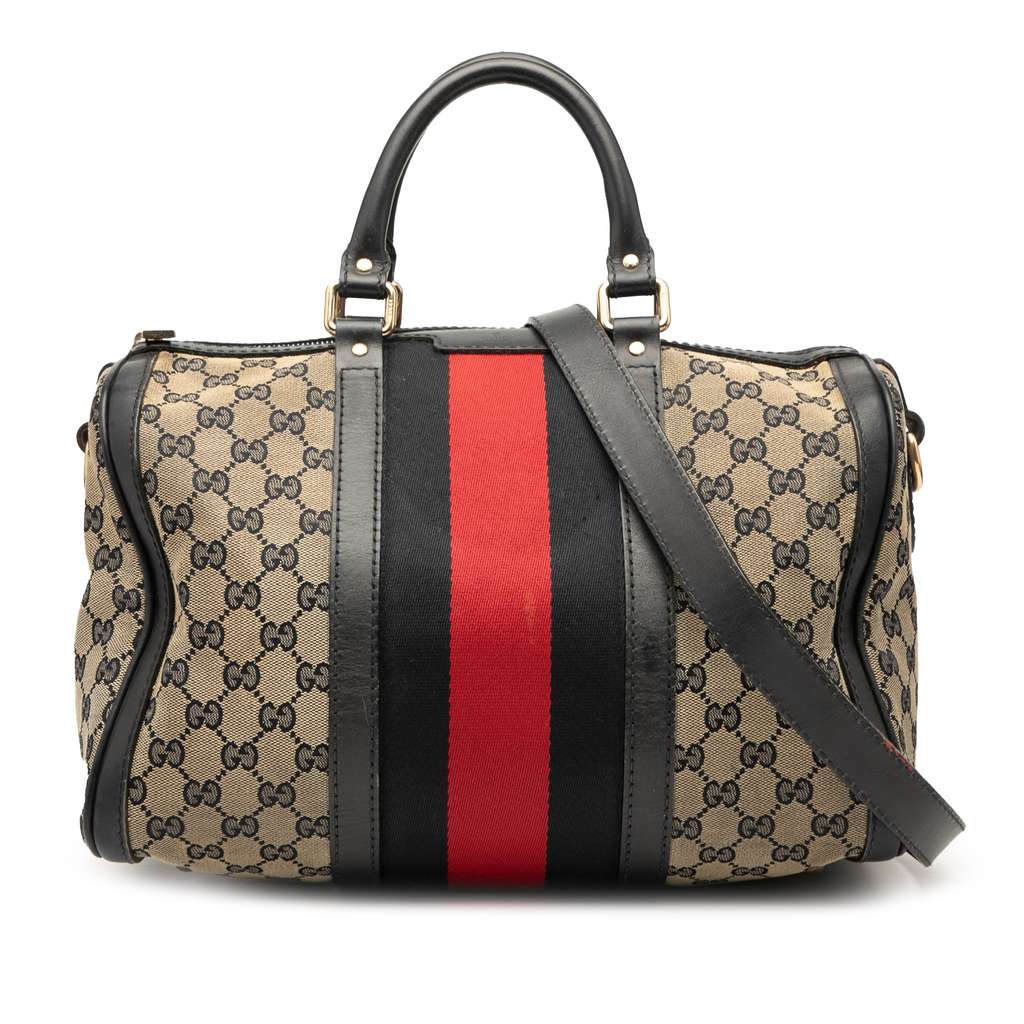 Gucci Medium GG Canvas Web Joy Boston Bag