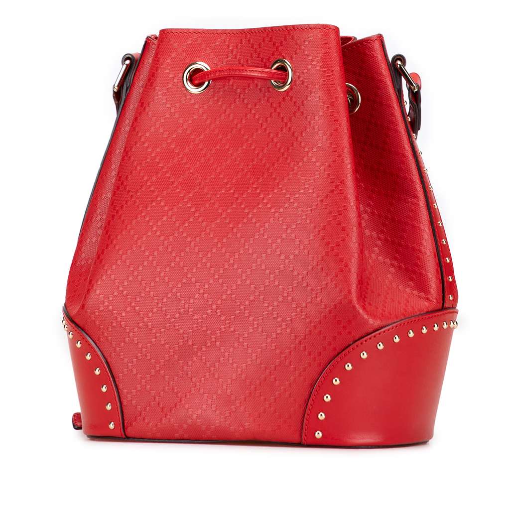 Gucci Medium Diamante Calfskin Studded Bright Bucket Bag - 2