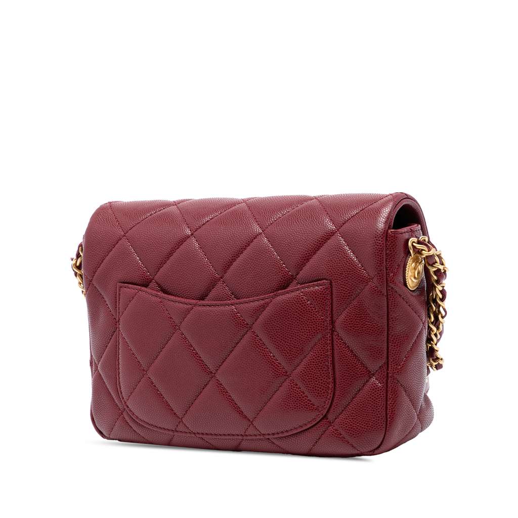 Chanel Mini Quilted Caviar Twist Your Buttons Flap - 2