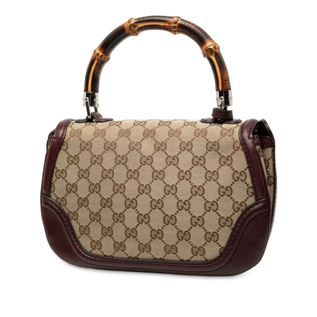 Gucci Medium GG Canvas New Bamboo Top Handle Bag - 2