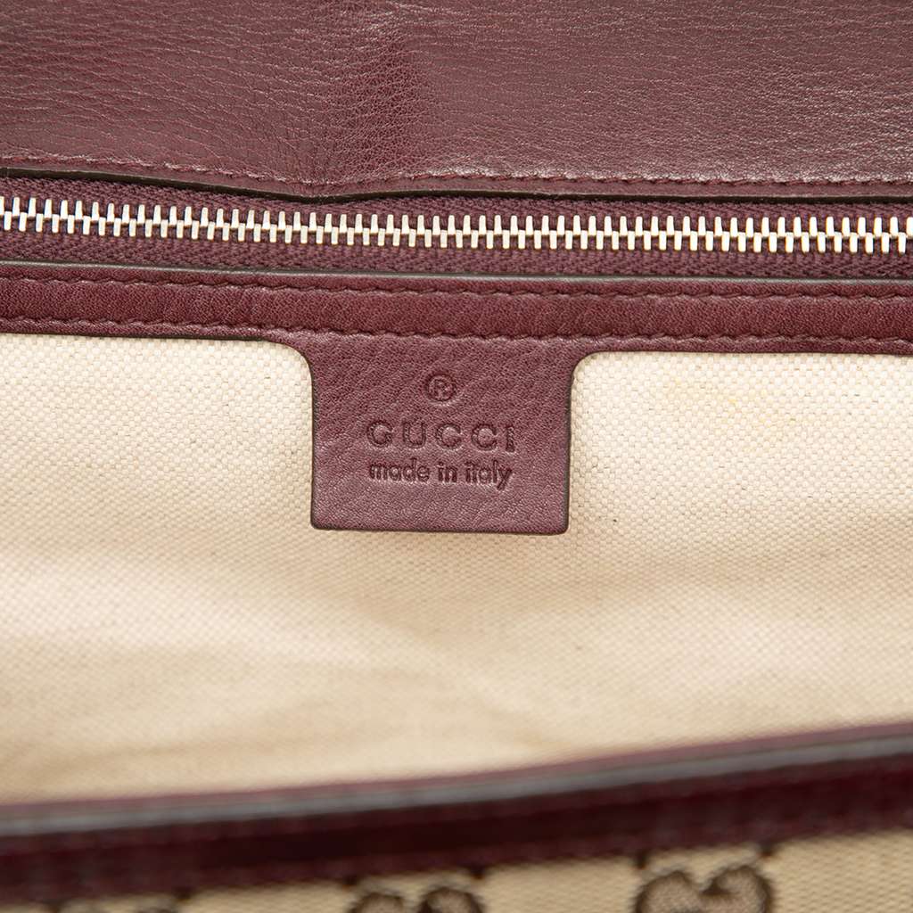 Gucci Medium GG Canvas New Bamboo Top Handle Bag - 5