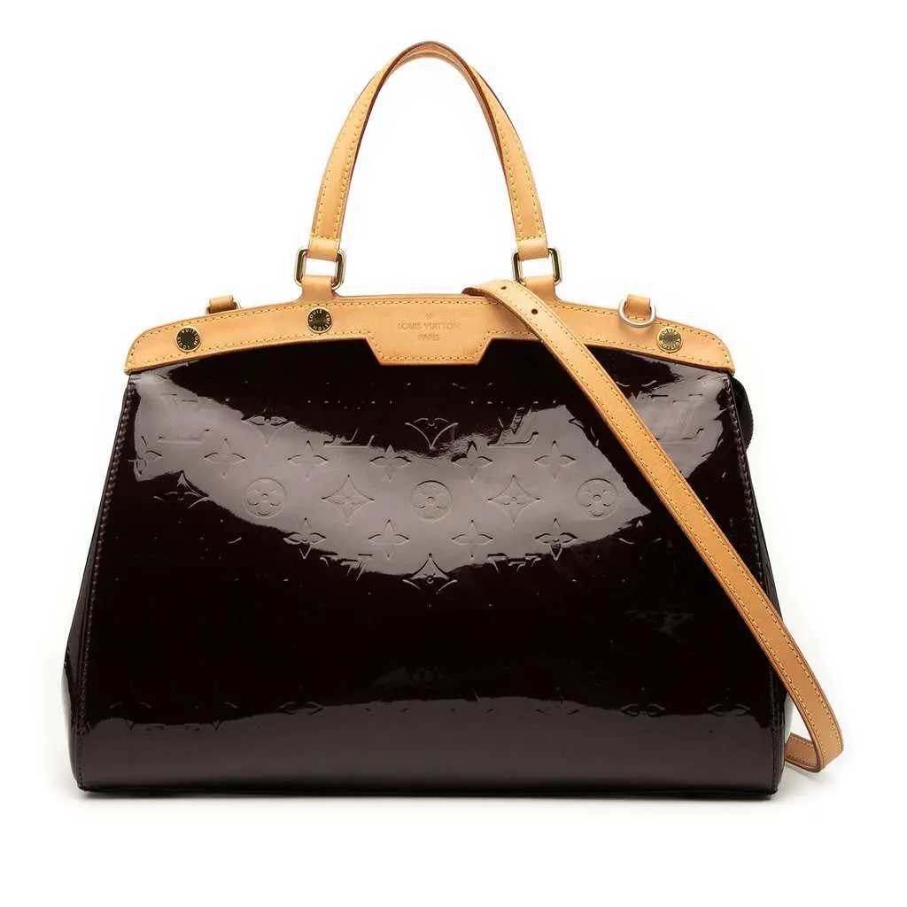 Louis Vuitton Monogram Vernis Brea MM Purple Leather Good - Front View