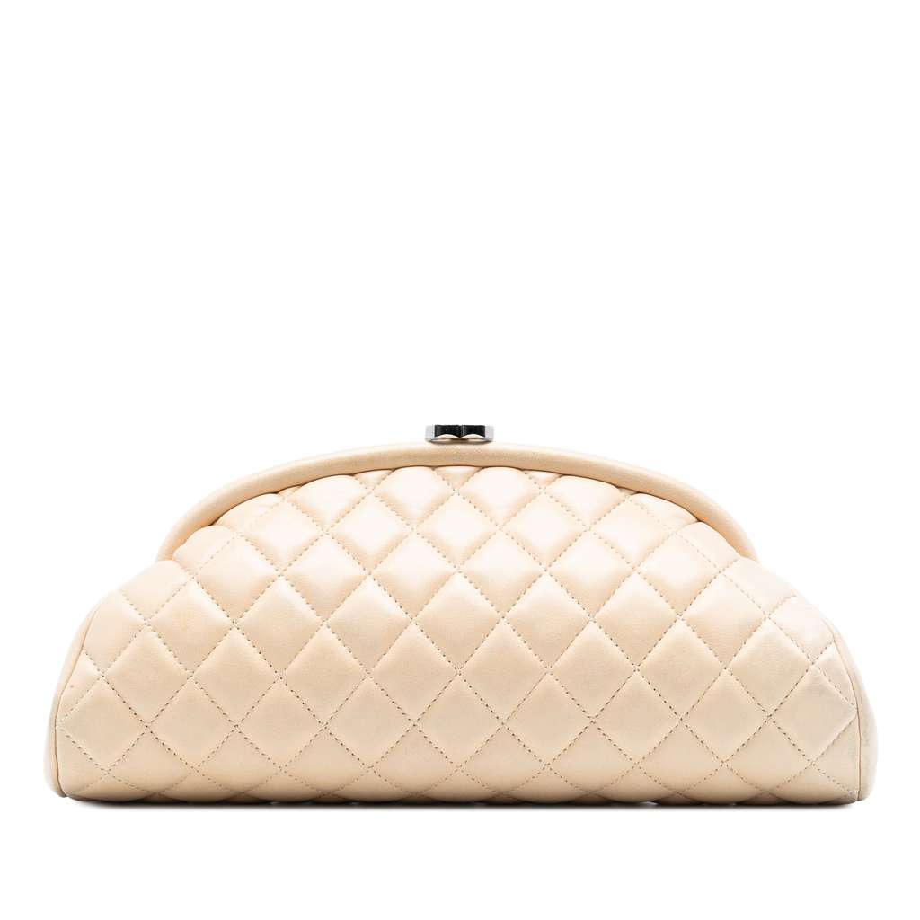 Chanel Quilted Lambskin Timeless Kisslock Clutch