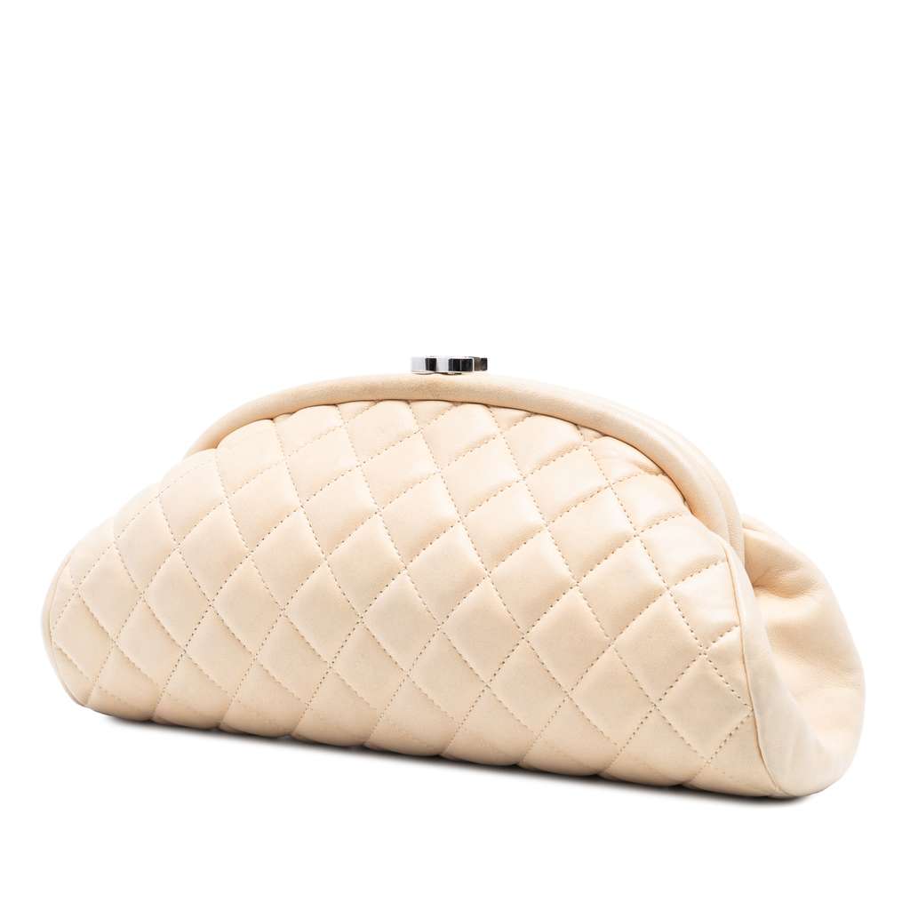 Chanel Quilted Lambskin Timeless Kisslock Clutch - 2