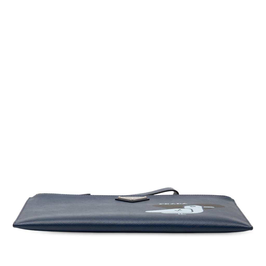 Prada Saffiano Seagull Print Clutch - 3