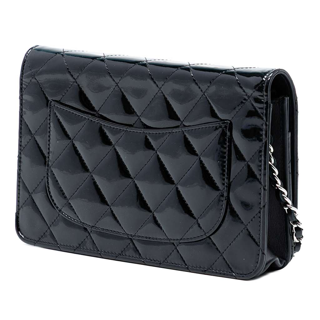 Chanel CC Quilted Patent Wallet On Chain - 2