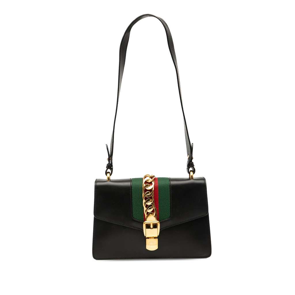 Gucci Small Leather Web Sylvie Satchel