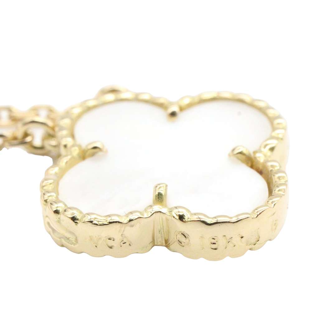 Van Cleef & Arpels 18K Yellow Gold and Mother of Pearl Vintage Alhambra Necklace - 2