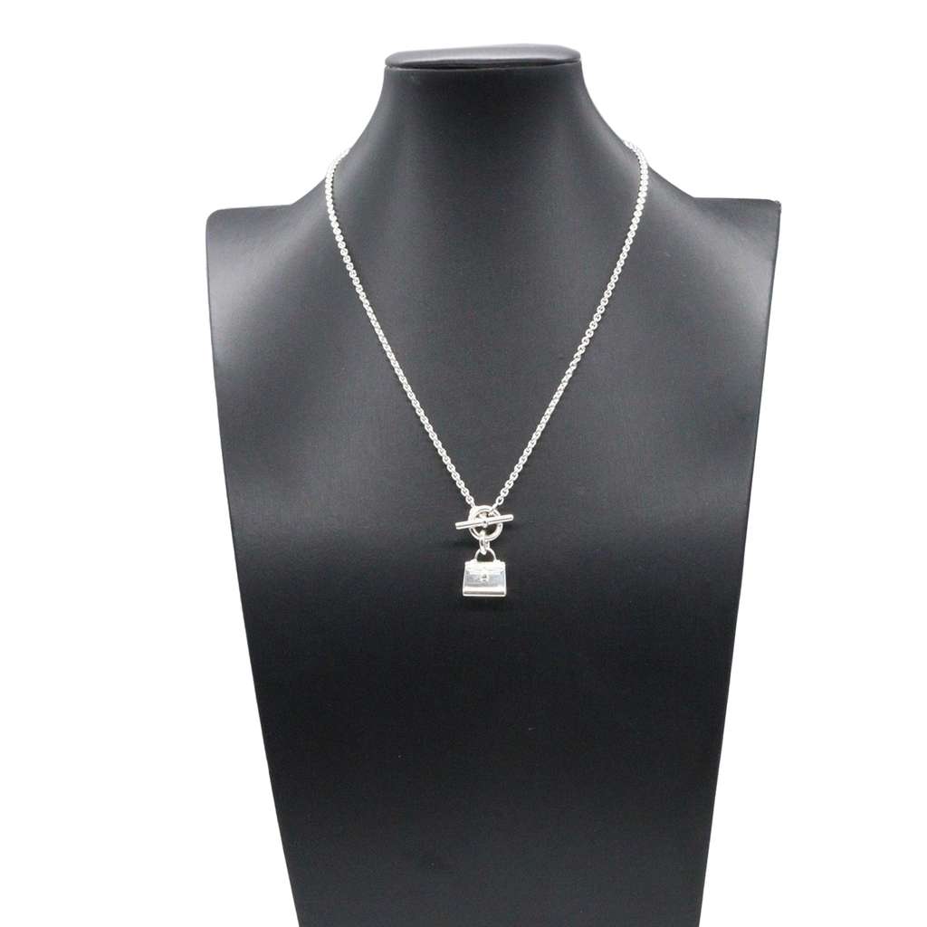 Hermès Sterling Silver Amulettes Kelly Pendant Necklace - 4