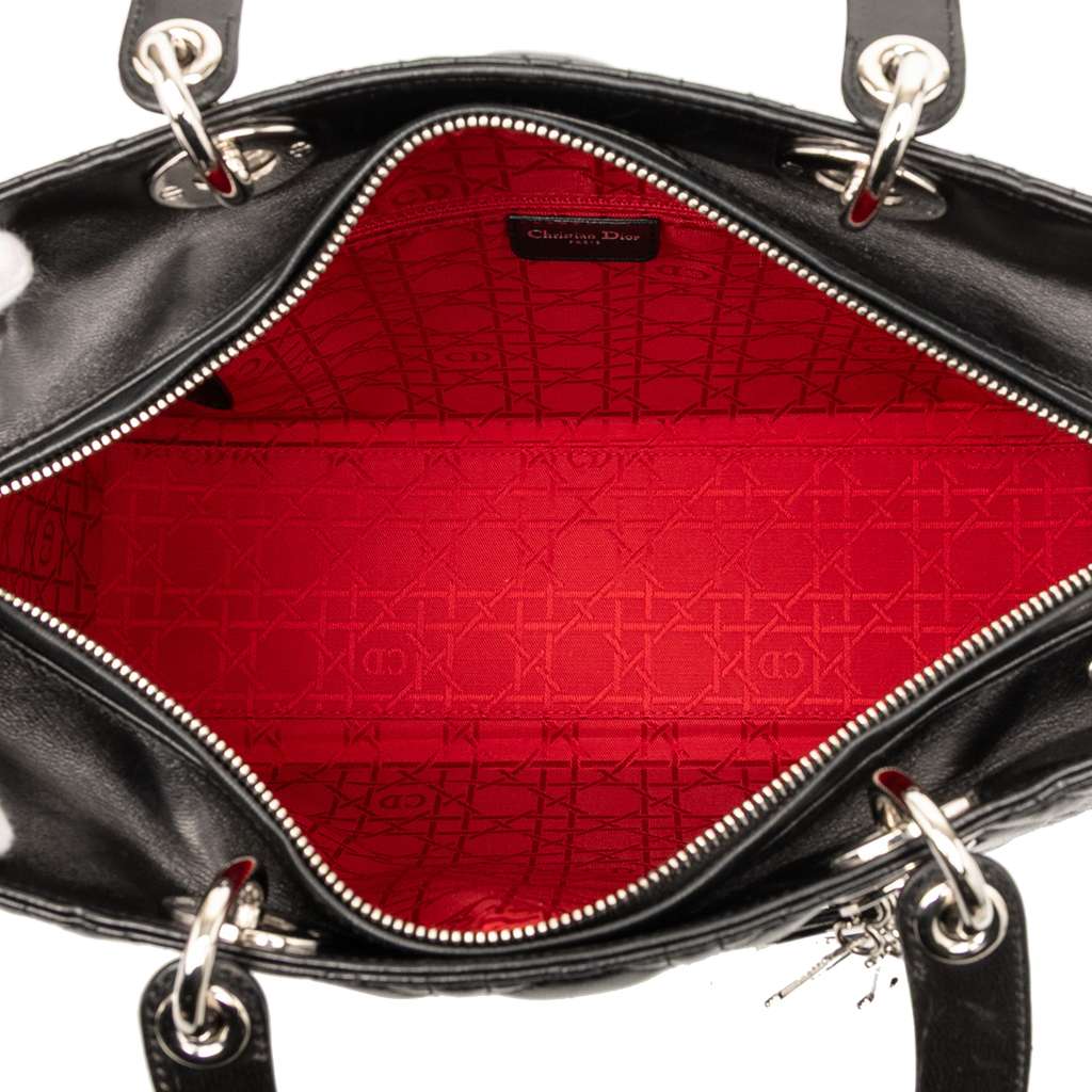 Dior Large Lambskin Cannage Lady Dior - 4