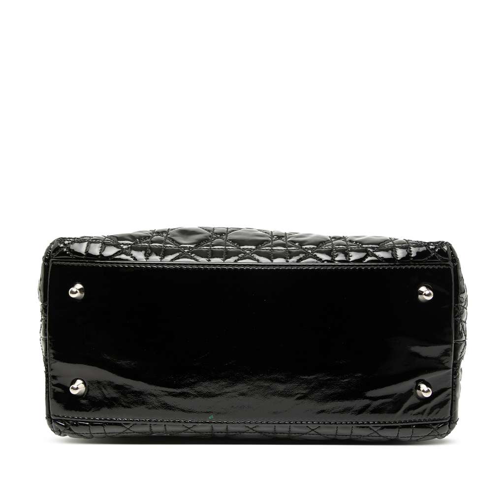 Dior Medium Patent Cannage Lady Dior Soft Shopping Tote - 3