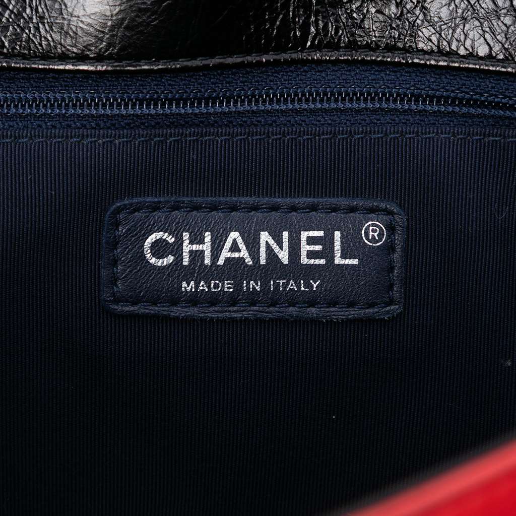 Chanel Large Tricolor Quilted Glazed Calfskin CC Plate Flap - 5