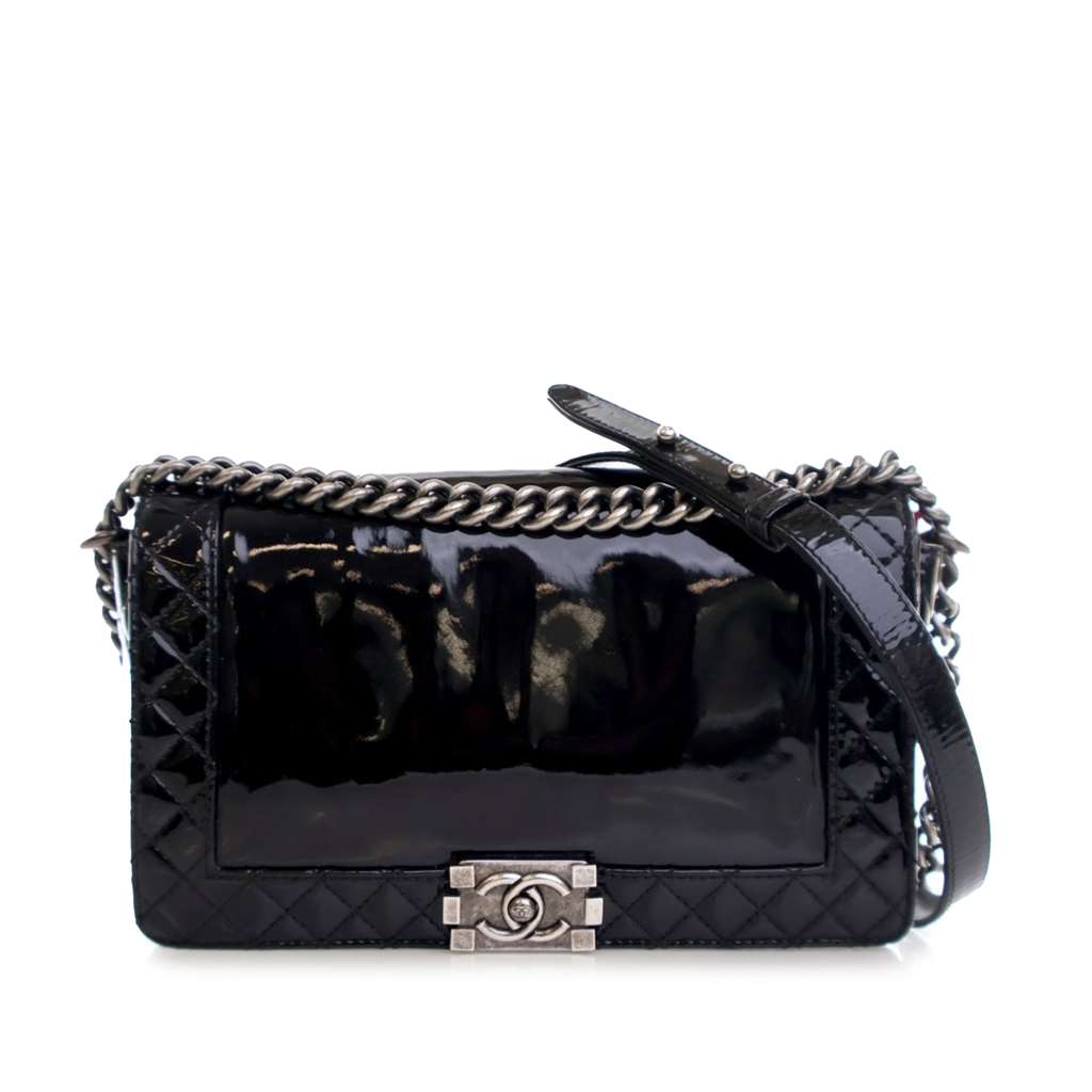 Chanel Medium Patent Boy Reverso Flap
