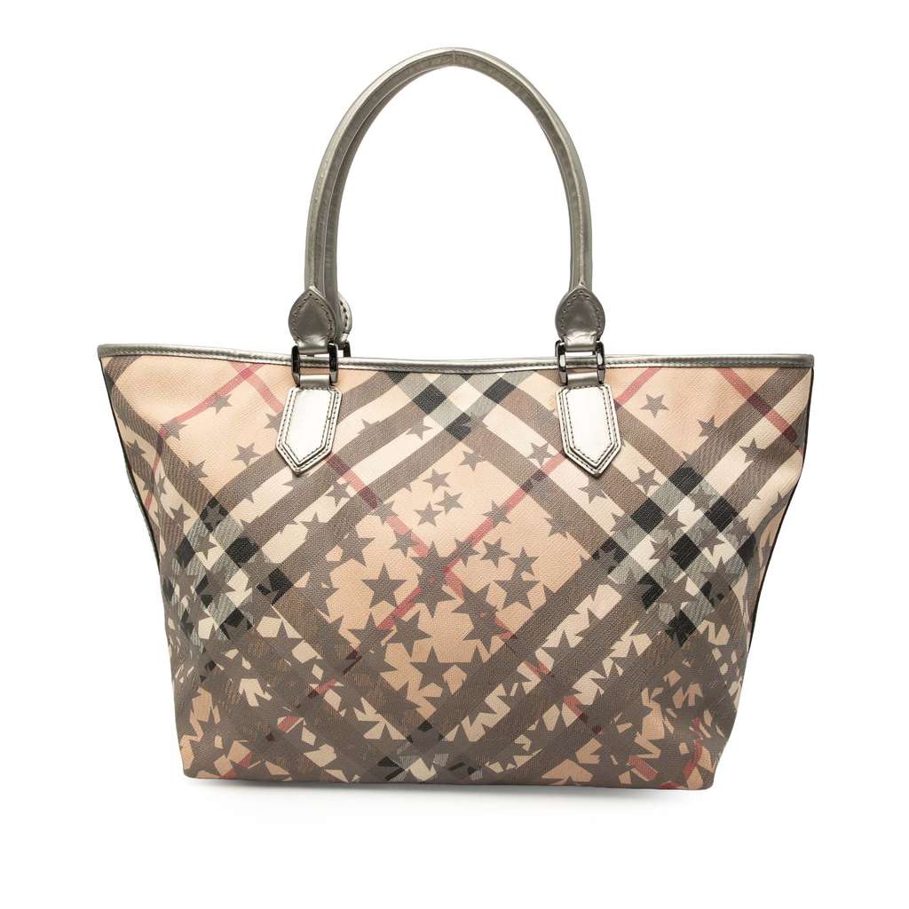 Burberry Large Supernova Check Coated Canvas Star Nickie Tote