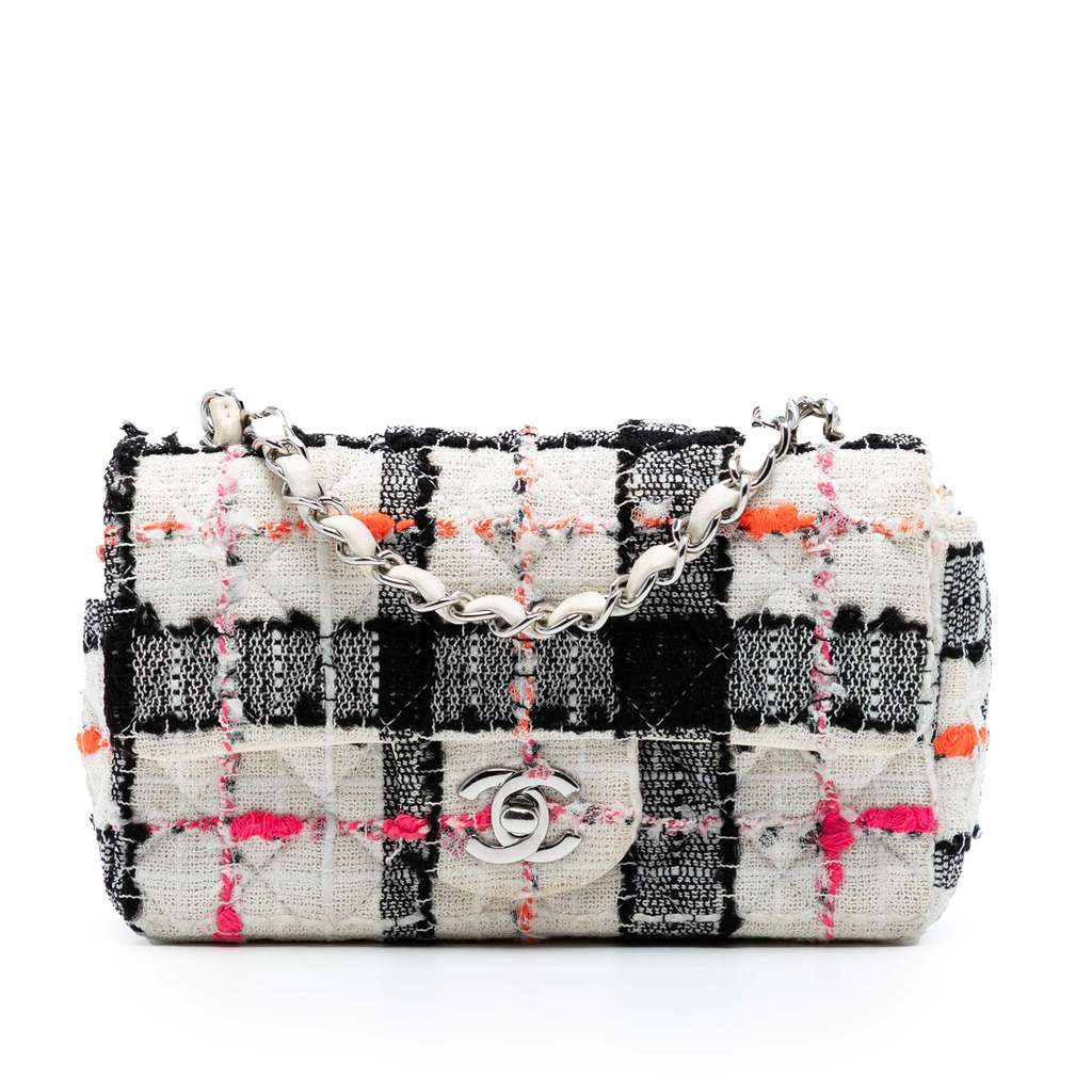 Chanel Mini Rectangular Classic Tweed Check Single Flap