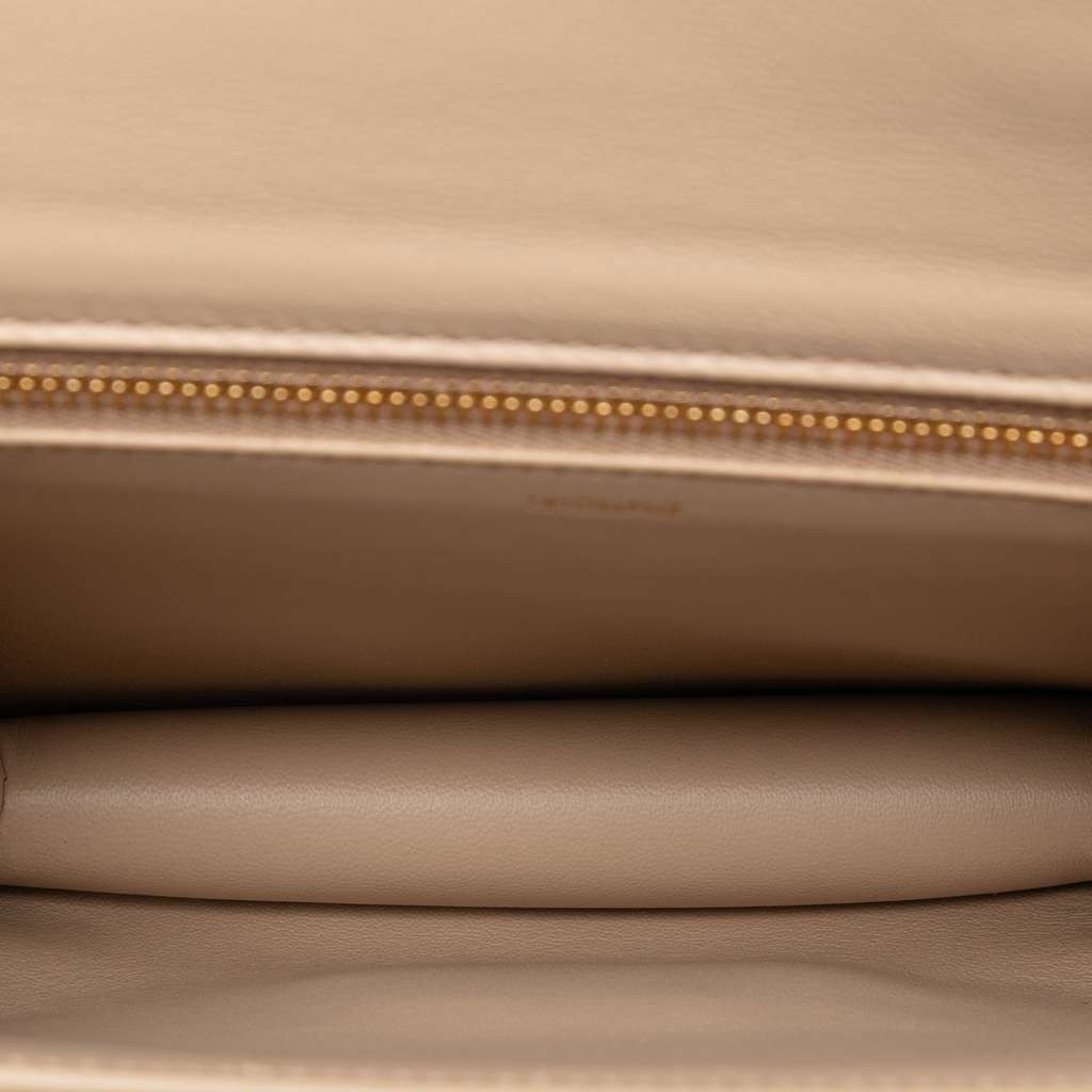 Celine Teen Shiny Calfskin Triomphe Besace Clea Chain Crossbody - 4