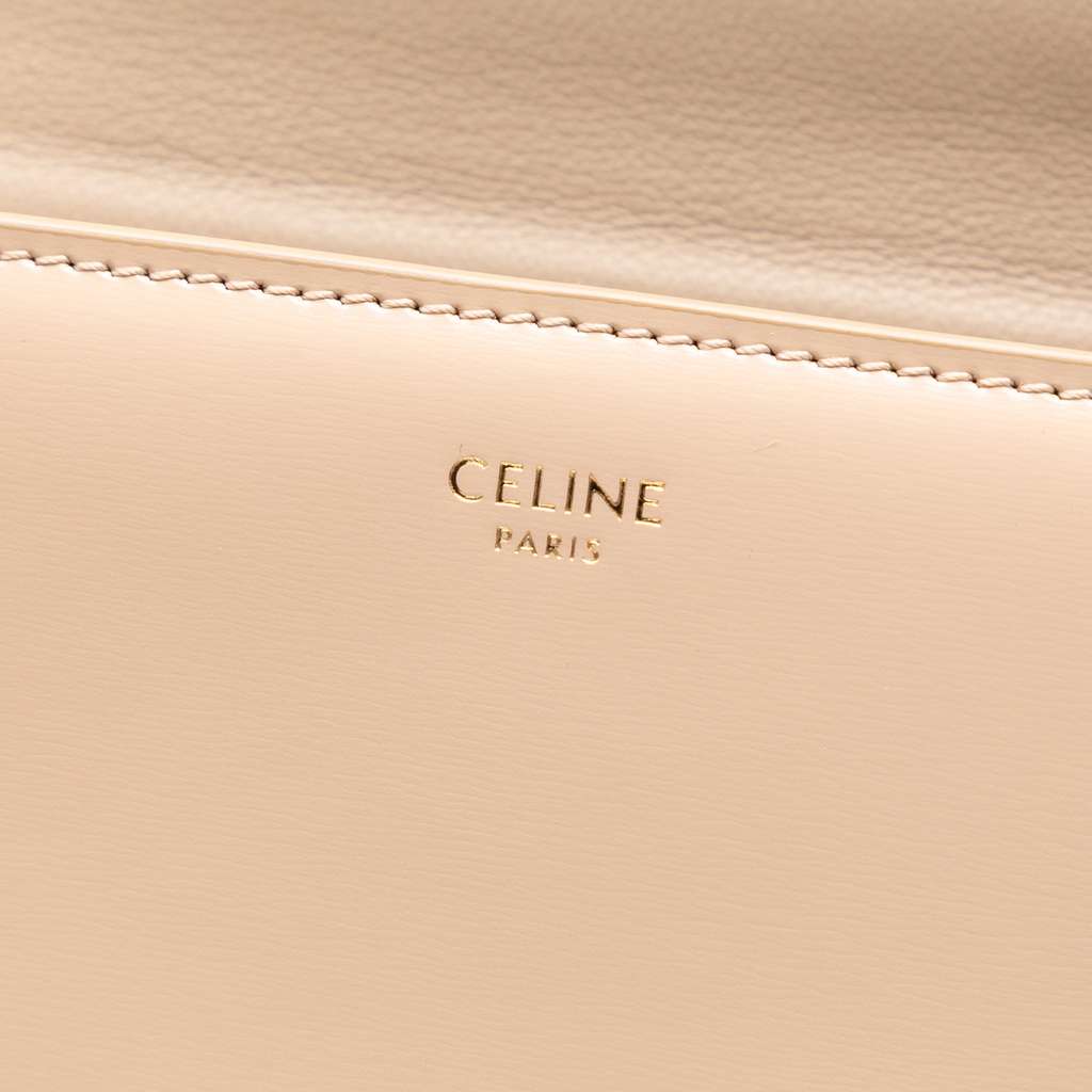 Celine Teen Shiny Calfskin Triomphe Besace Clea Chain Crossbody - 5